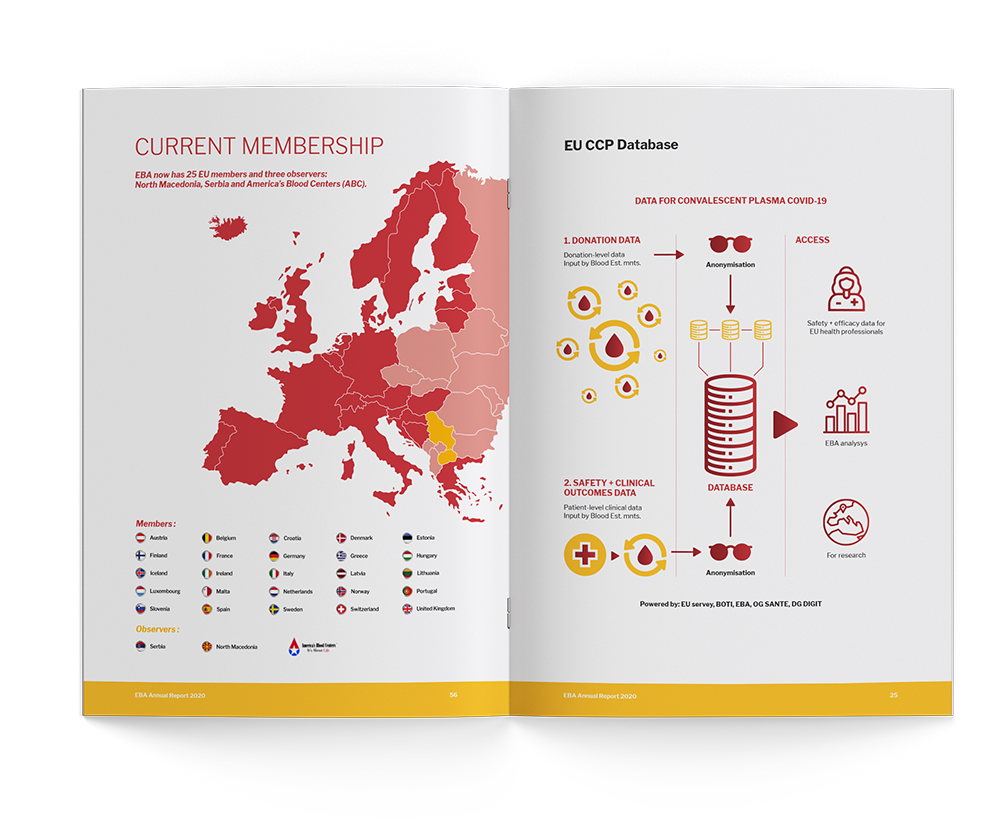 Lazarus Kreativ European blood alliance Print layout annual report design